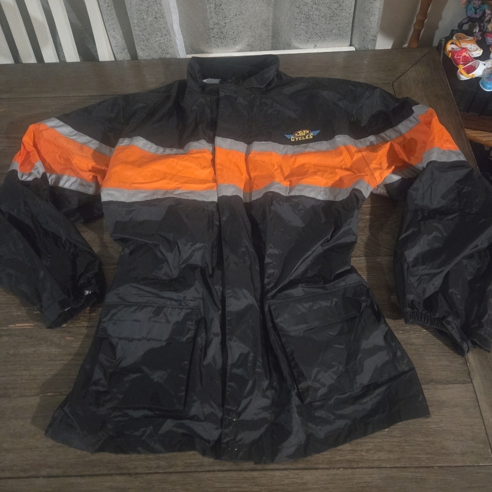 Windbreaker Jacket - Black and Orange
